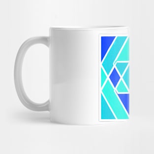 Inverted Blue Geometric Abstract Acrylic Painting Mug